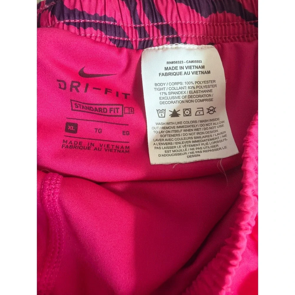 Nike Dri-FIT 10K 2-in-1 Running Shorts Pink Zebra Print DA1007-615 Womens XL
